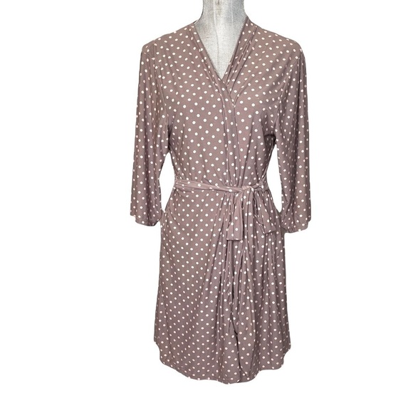 MARILYN Monroe Mauve / Pink Dots Chemise and Robe Size Medium - Picture 7 of 7